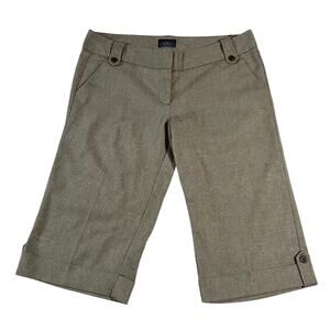 ellemenno Straight Leg Capri Pants w/ Cuff Hem Size 13 Casual Office Y2K Neutral